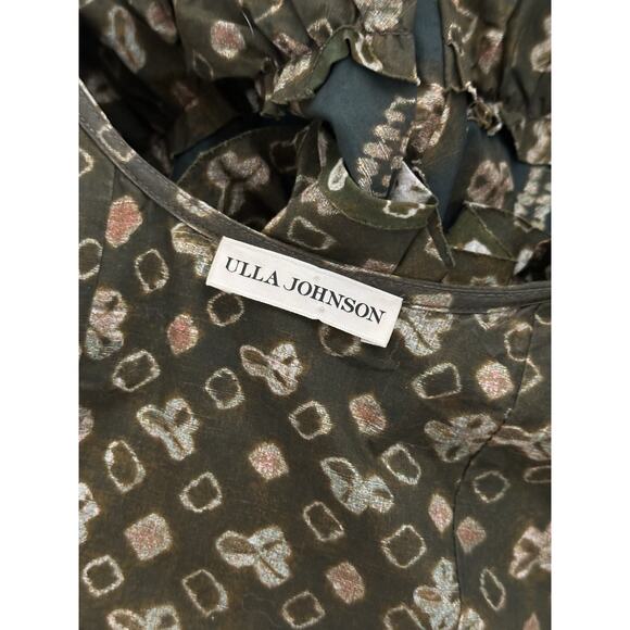 ULLA JOHNSON Nia Tiered Ruffle Dress Jasper Size 2 - Picture 12 of 13